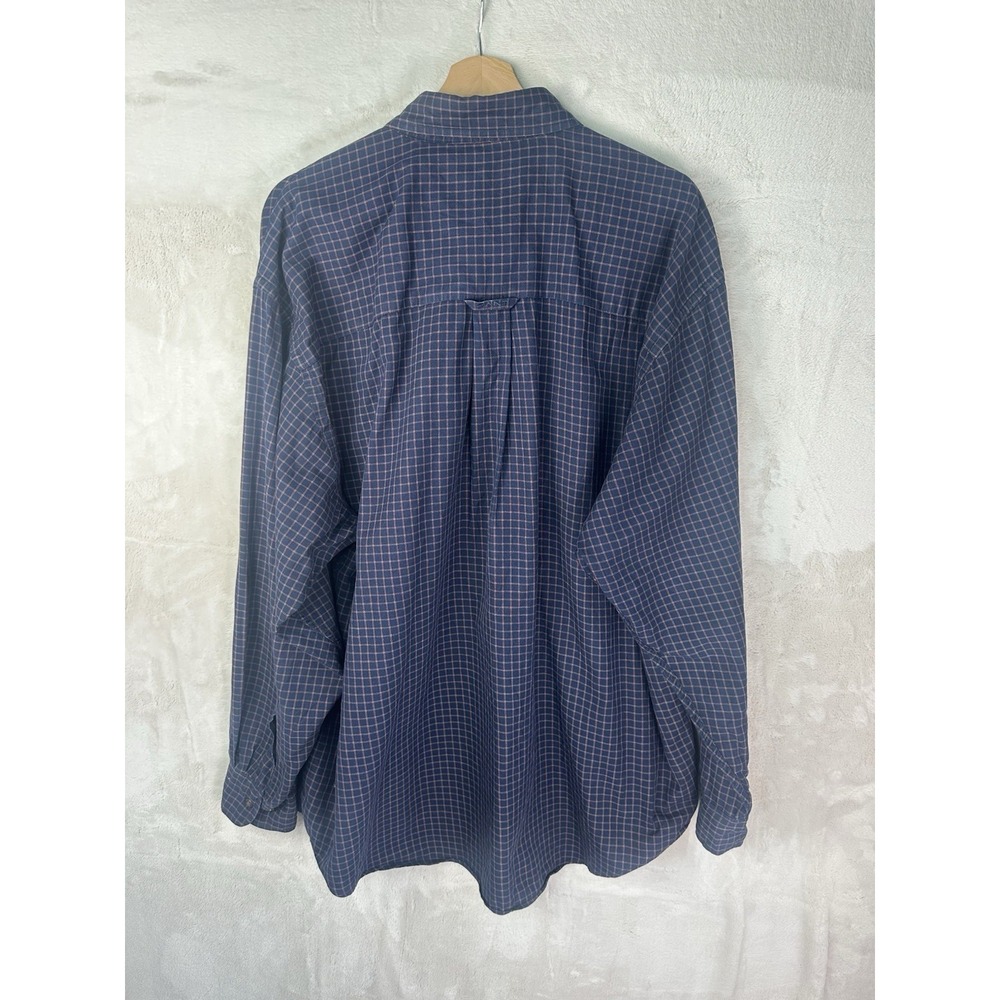GANT Cambridge Twill Mens XL Blue Check Cotton Button-Down Long Sleeve Shirt - Picture 8 of 12